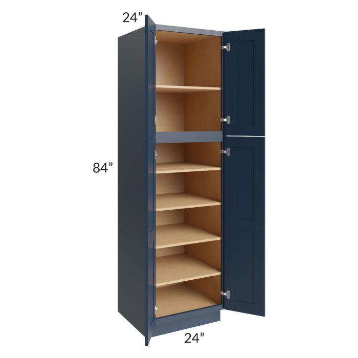 Midtown Blue Shaker 24x24x84 Pantry Cabinet