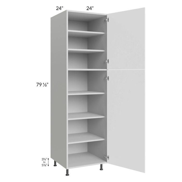 Milan White Matte 24x24x84 Pantry Cabinet (2 doors, 24" depth)