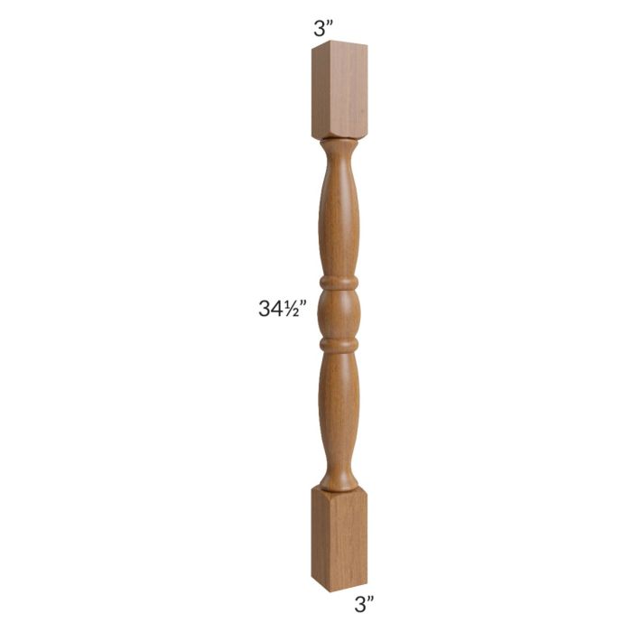 Artisan Walnut Shaker Decorative Leg with a Wall Filler