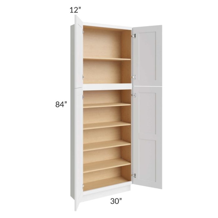 Midtown White Shaker 30x12x84 Pantry Cabinet 