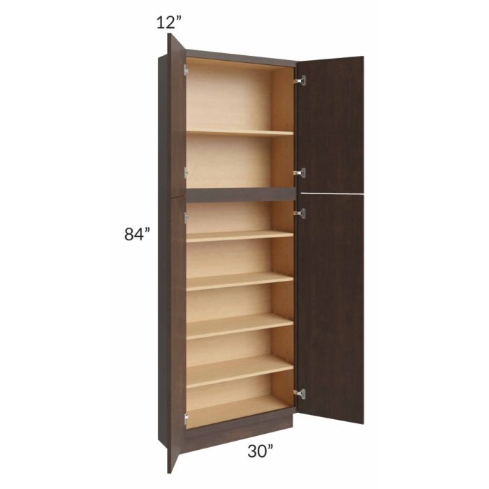 Vienna Kona Brown 30x12x84 Pantry Cabinet 