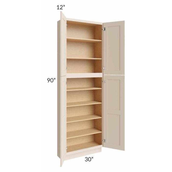 Midtown Cream Shaker 30x12x90 Pantry Cabinet 