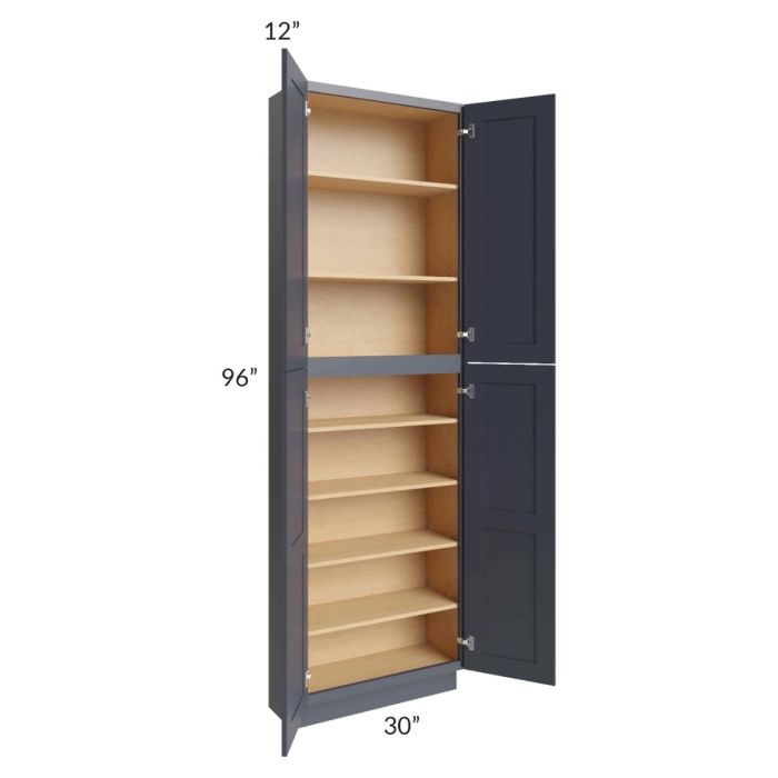 Midtown Indigo Shaker 30x12x96 Pantry Cabinet 
