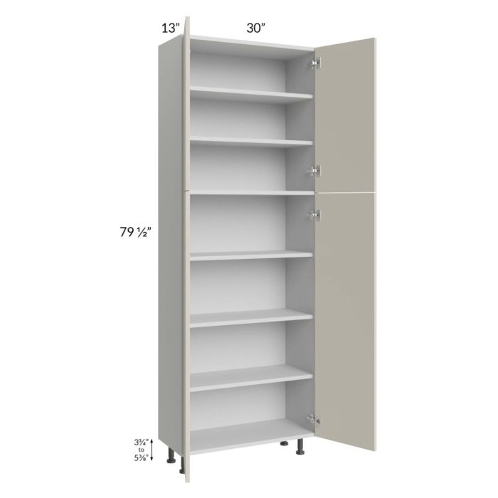 Milan Beige Matte 30x13x84 Pantry Cabinet (13" depth)