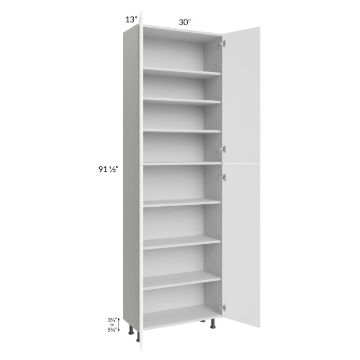 Milan White Matte 30x13x96 Pantry Cabinet (13" depth)