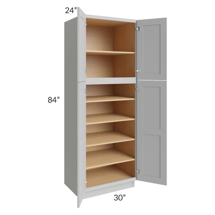 Midtown Painted Grey Shaker 30x24x84 Pantry Cabinet