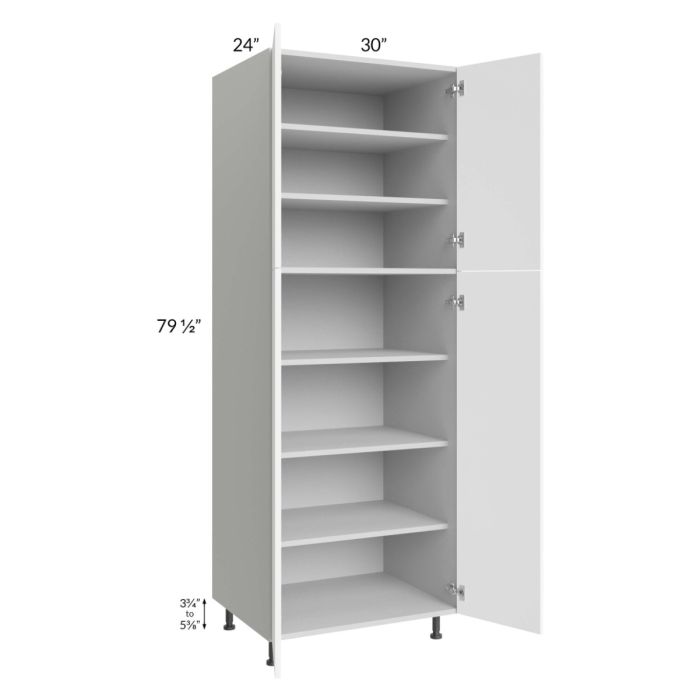 Milan White Matte 30x24x84 Pantry Cabinet (24" depth)