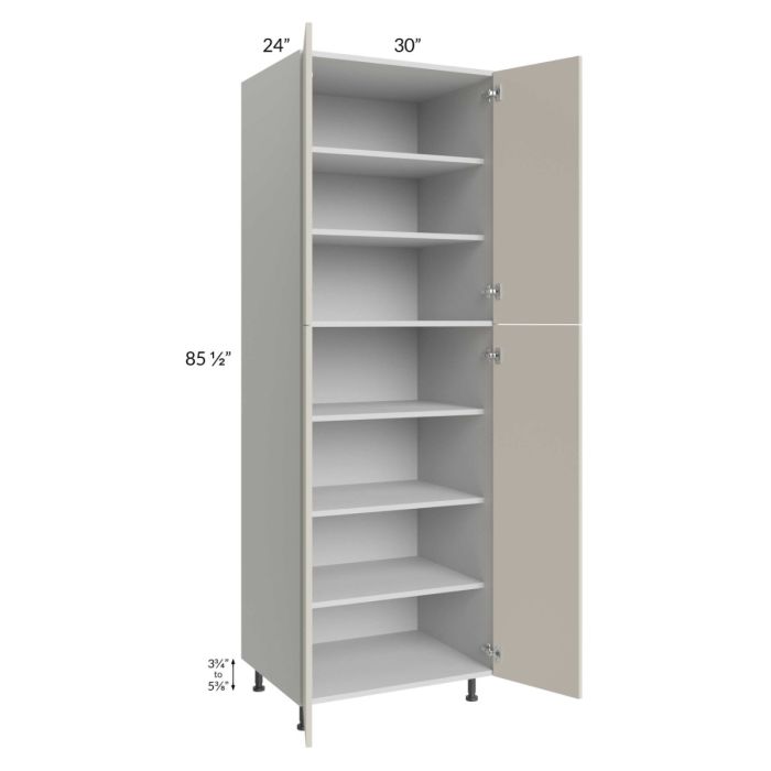 Milan Beige Matte 30x24x90 Pantry Cabinet (24" depth)
