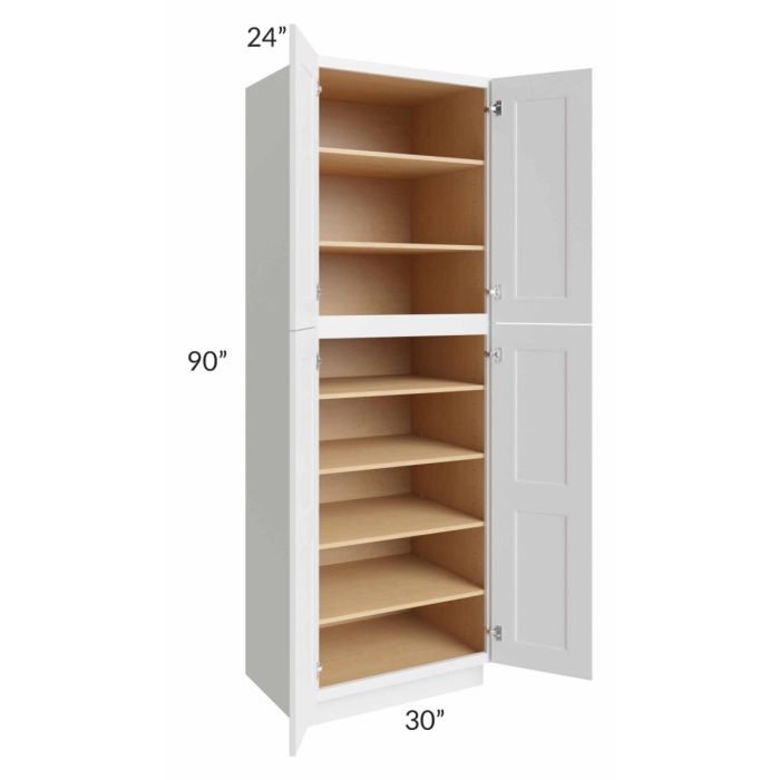 Salem White 30x24x90 Pantry Cabinet