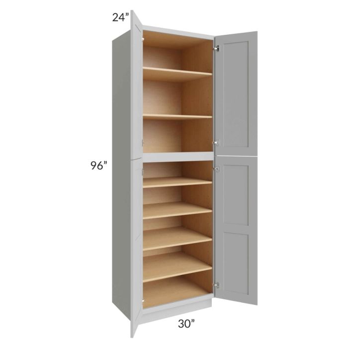Midtown Painted Grey Shaker 30x24x96 Pantry Cabinet