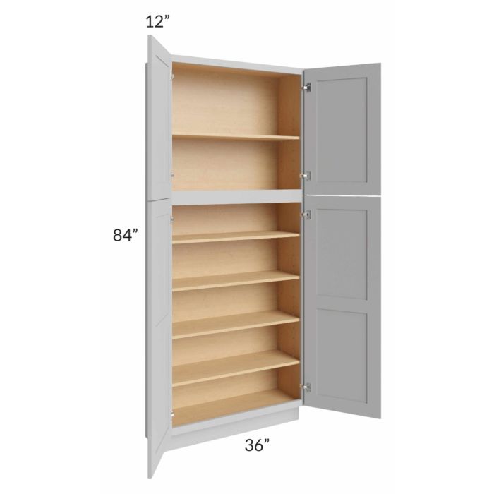 Tuscan Painted Grey 36x12x84 Pantry Cabinet