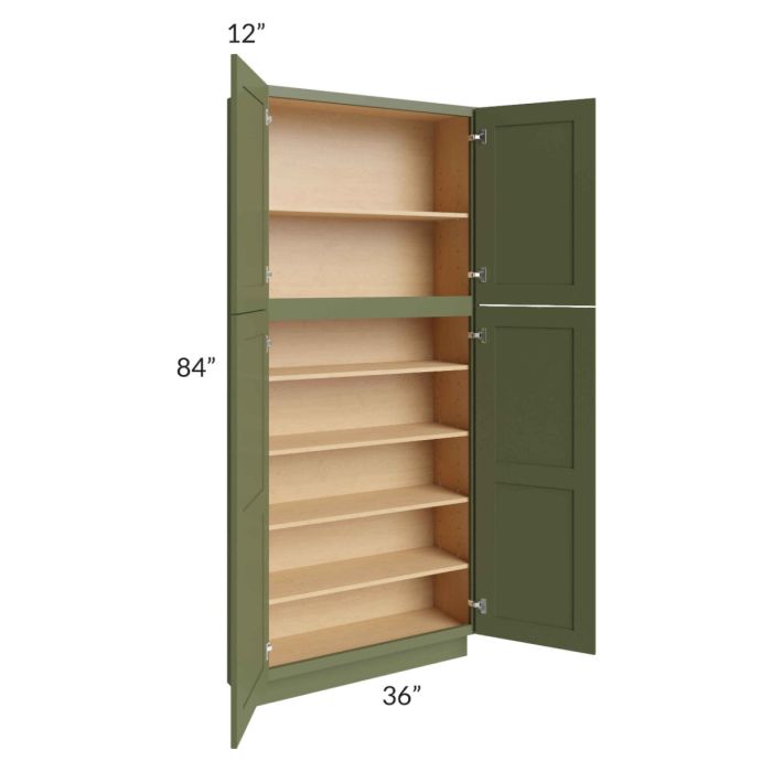 Midtown Hunter Green Shaker 36x12x84 Pantry Cabinet