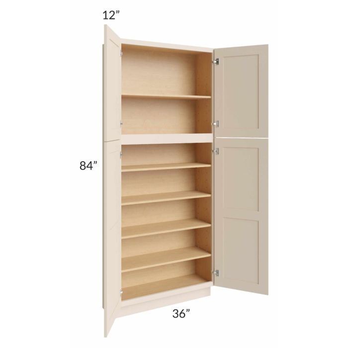 Midtown Cream Shaker 36x12x84 Pantry Cabinet