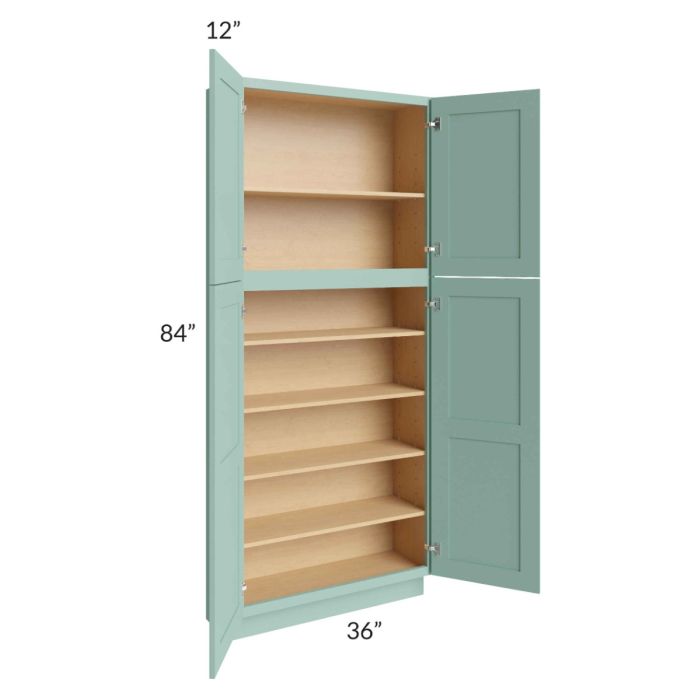 Midtown Sage Green Shaker 36x12x84 Pantry Cabinet