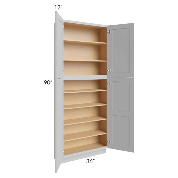 Tuscan Painted Grey 36x12x90 Pantry Cabinet