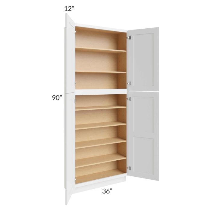 Midtown White Shaker 36x12x90 Pantry Cabinet