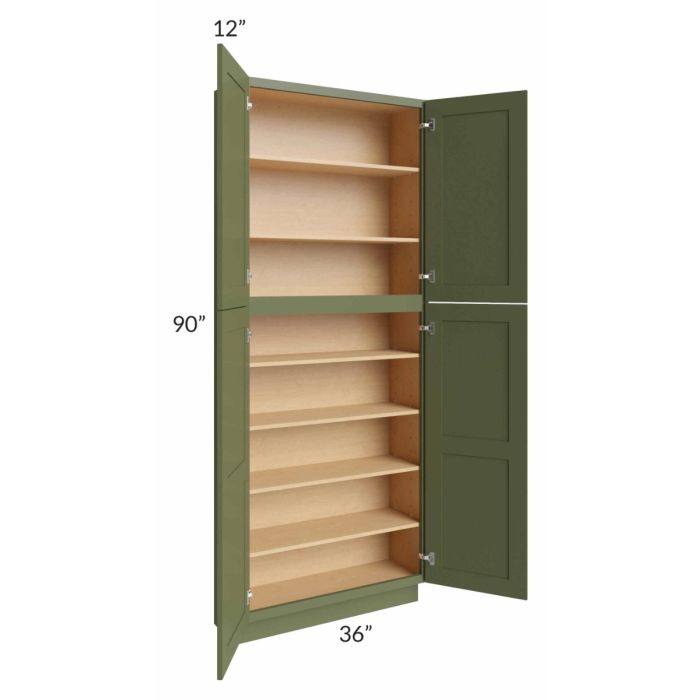 Midtown Hunter Green Shaker 36x12x90 Pantry Cabinet