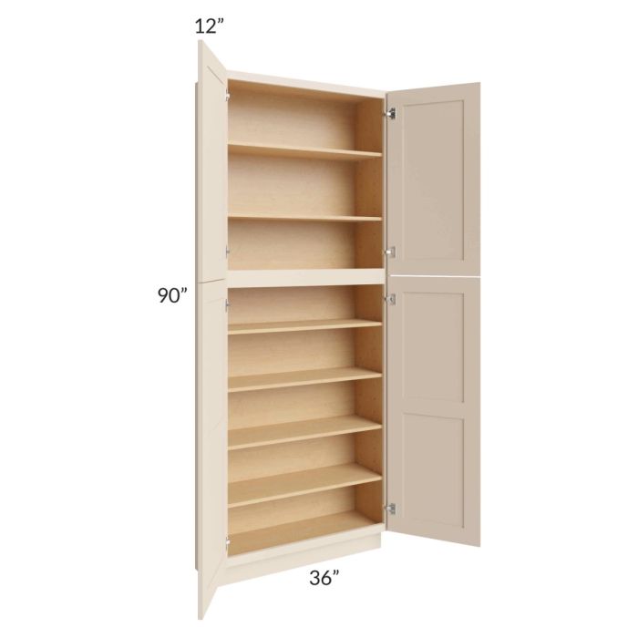 Midtown Cream Shaker 36x12x90 Pantry Cabinet