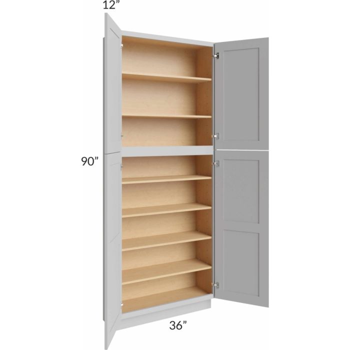 Midtown Painted Grey Shaker 36x12x90 Pantry Cabinet