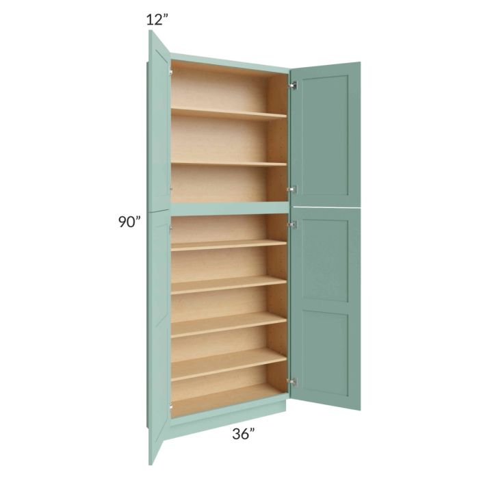 Midtown Sage Green Shaker 36x12x90 Pantry Cabinet