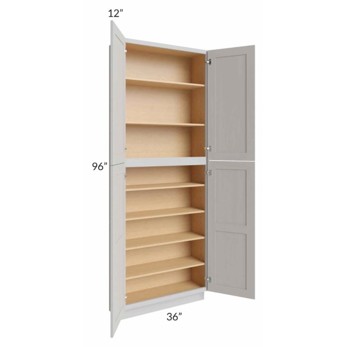 Midtown Light Grey Shaker 36x12x96 Pantry Cabinet