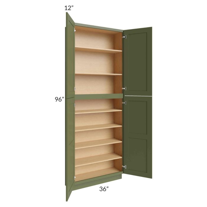 Midtown Hunter Green Shaker 36x12x96 Pantry Cabinet