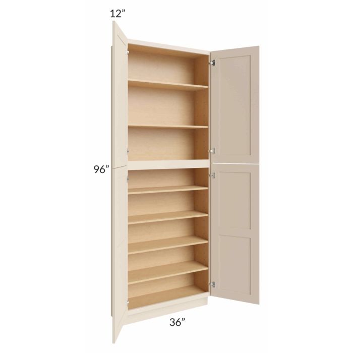 Midtown Cream Shaker 36x12x96 Pantry Cabinet