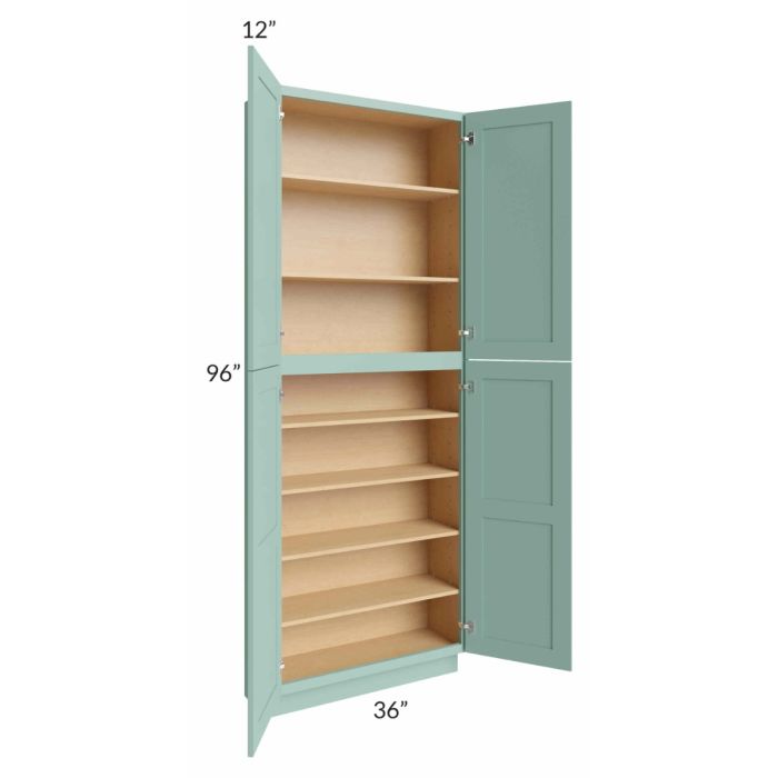 Midtown Sage Green Shaker 36x12x96 Pantry Cabinet