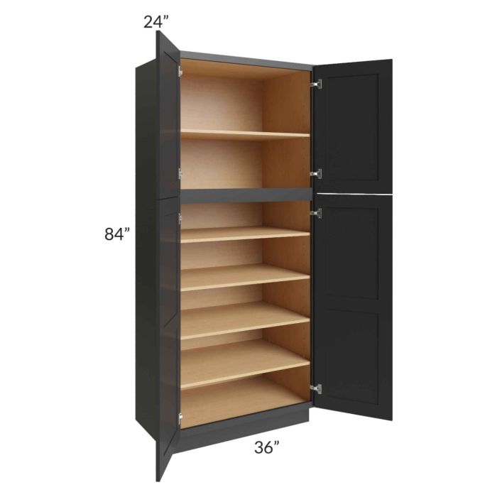Midtown Black Shaker 36x24x84 Pantry Cabinet