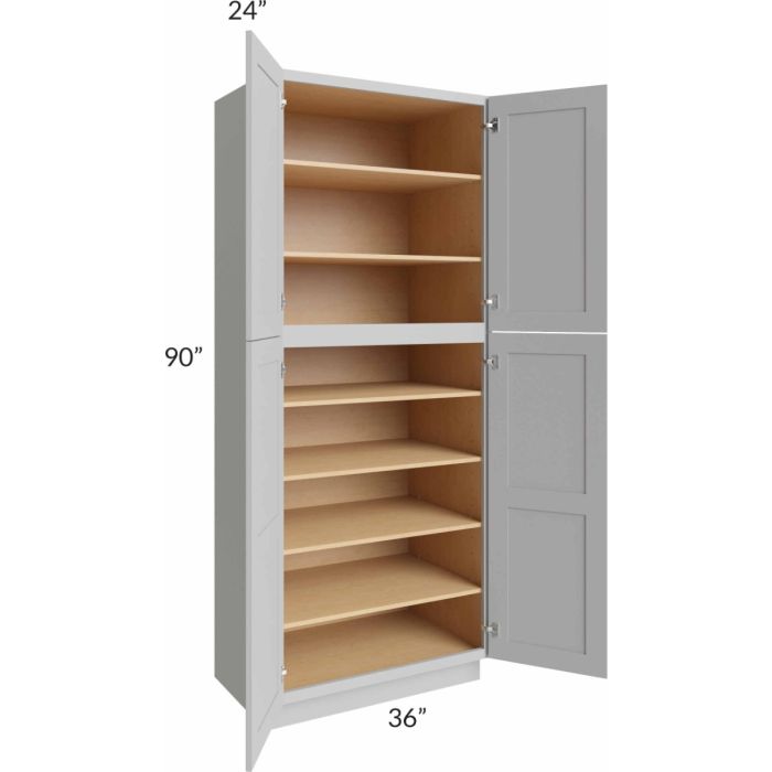 Midtown Painted Grey Shaker 36x24x90 Pantry Cabinet