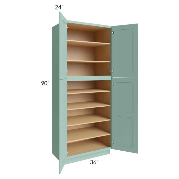 Midtown Sage Green Shaker 36x24x90 Pantry Cabinet