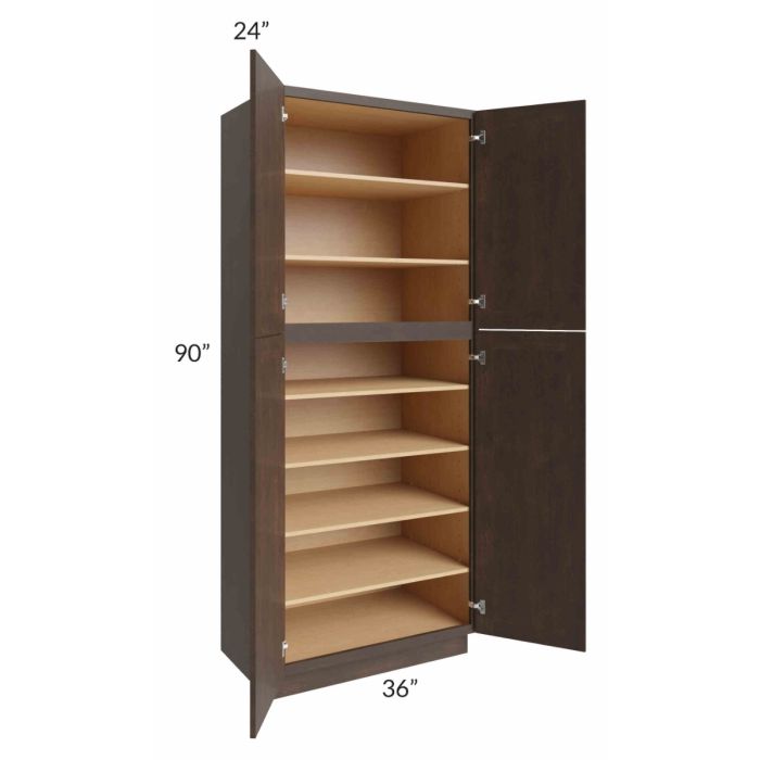 Vienna Kona Brown 36x24x90 Pantry Cabinet