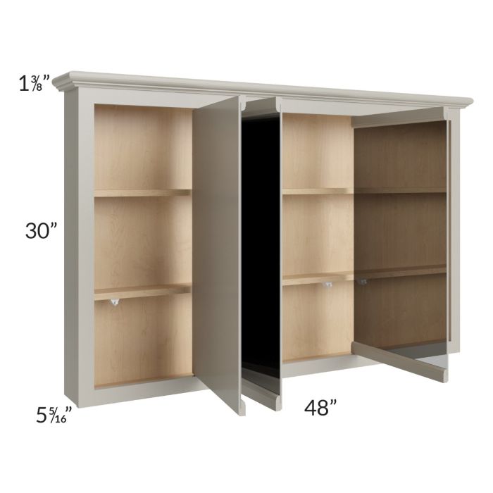 Stratton Light Grey Shaker 48x30 Storage Mirror