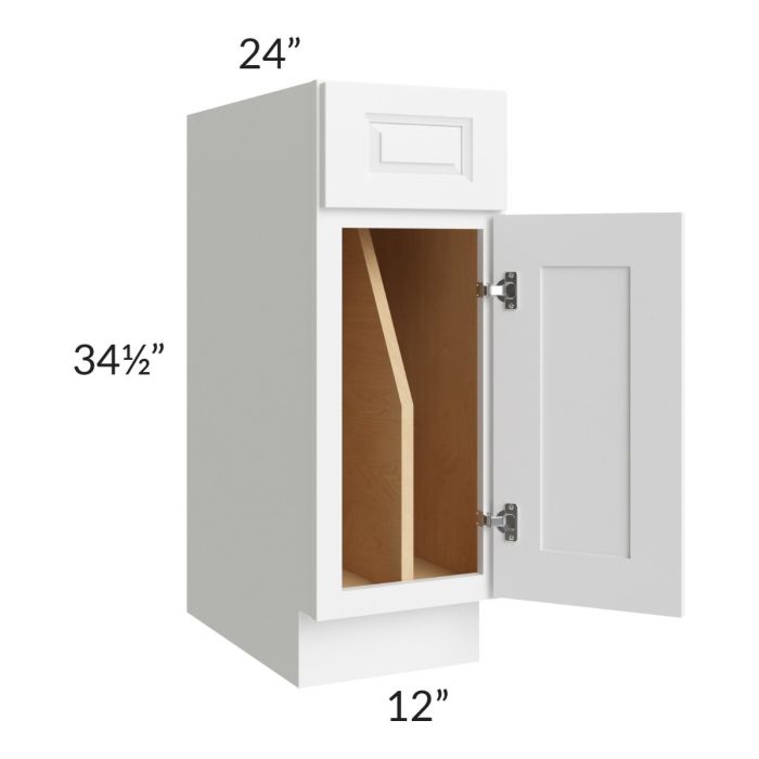 Lakewood White 12" Tray Divider Base Cabinet