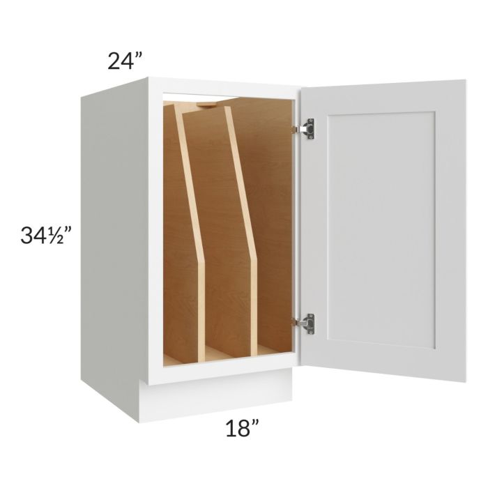 Lakewood White 18" Full Height Door Tray Divider Base Cabinet