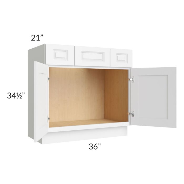 Lakewood White 36" Vanity Base Cabinet 