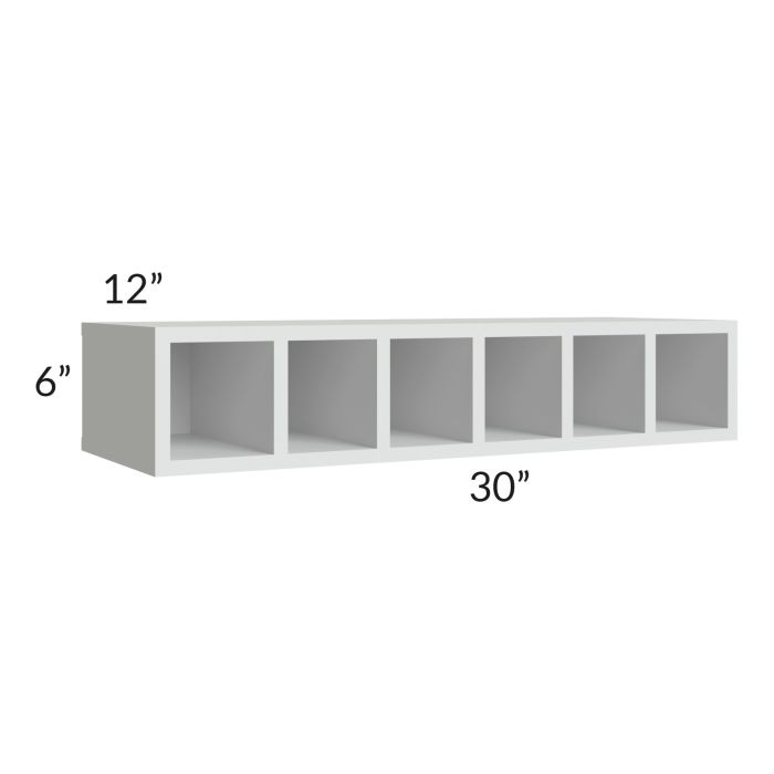 Lakewood White 30x6 Wine Cubby Wall Cabinet