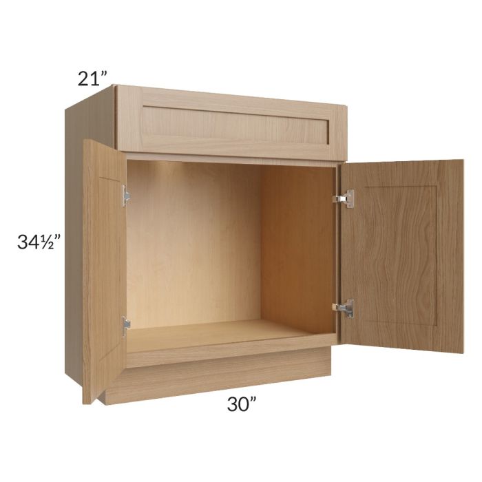 Asheville Rift Oak Shaker 30" Vanity Sink Base Cabinet