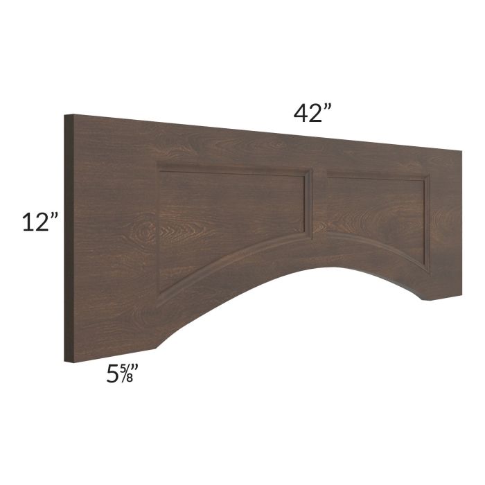 Tuscan Kona Brown 42" Arched Raised Panel Valance (Trimmable)