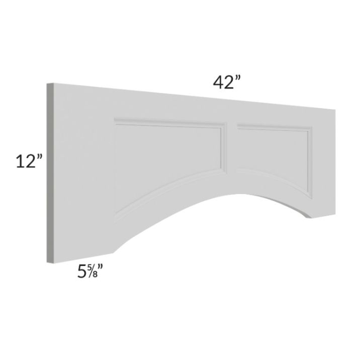 Tuscan Painted Grey 42" Arched Raised Panel Valance (Trimmable)