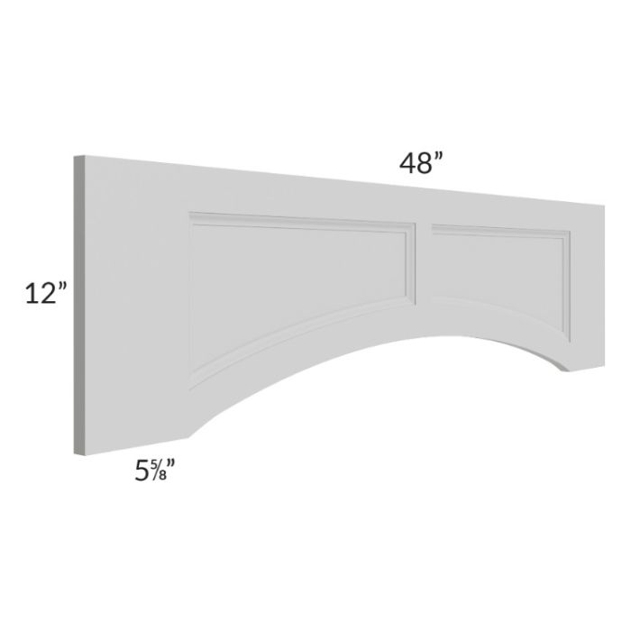 Tuscan Painted Grey 48" Arched Recessed Panel Valance (Trimmable)