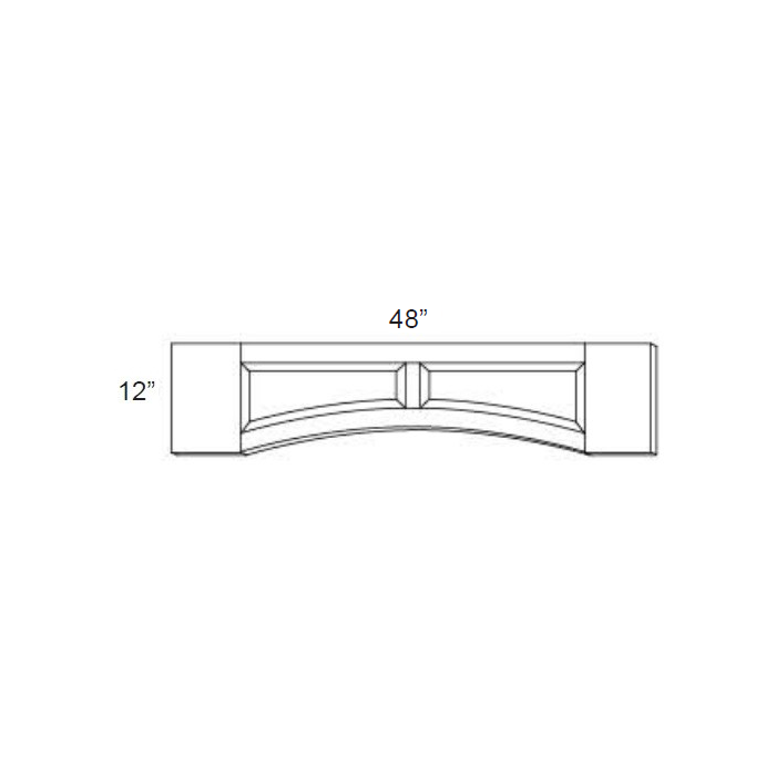 Union 48" Arched Recessed Panel Valance (Trimmable)