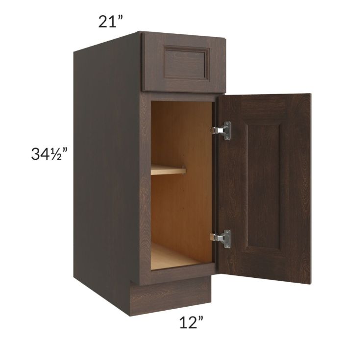 Tuscan Kona Brown 12" Vanity Base Cabinet