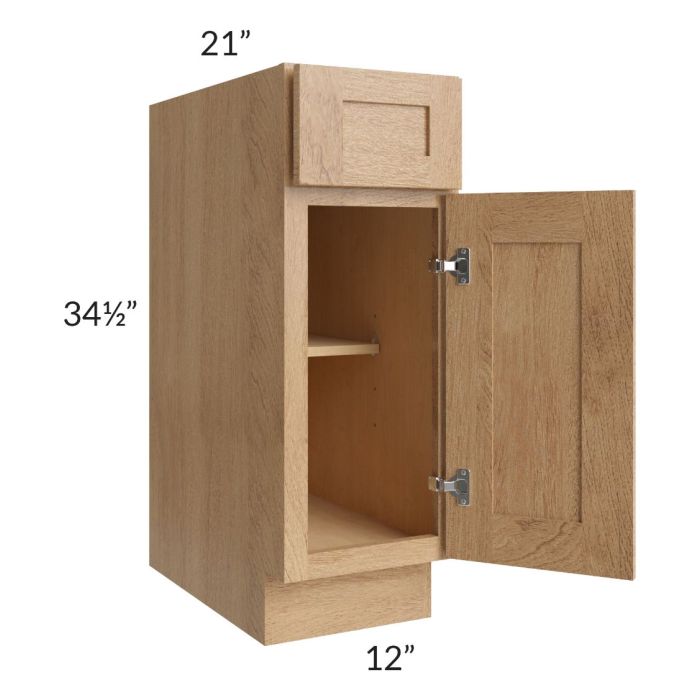 Midtown Timber Shaker 12" Vanity Base Cabinet