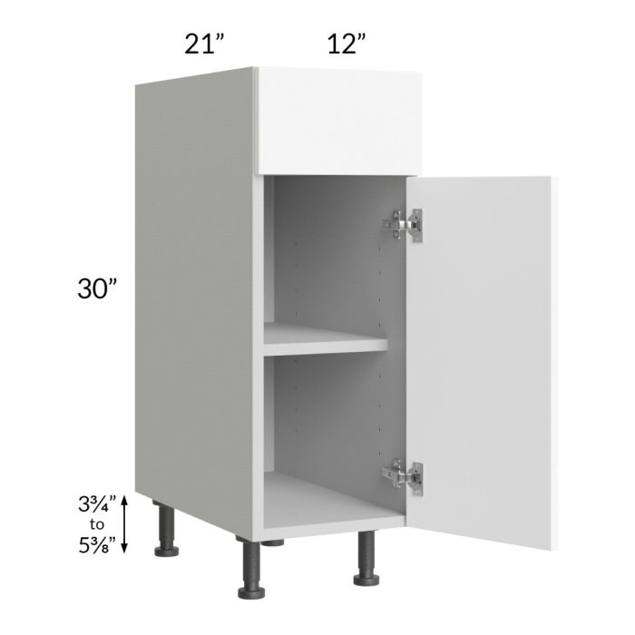 Milan White Matte 12" Vanity Base Cabinet