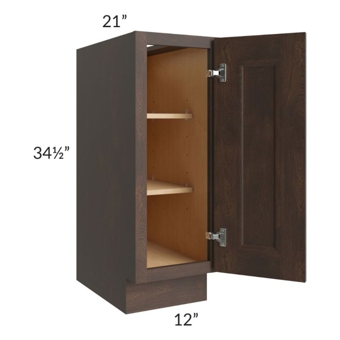 Tuscan Kona Brown 12" Full Height Door Vanity Base Cabinet