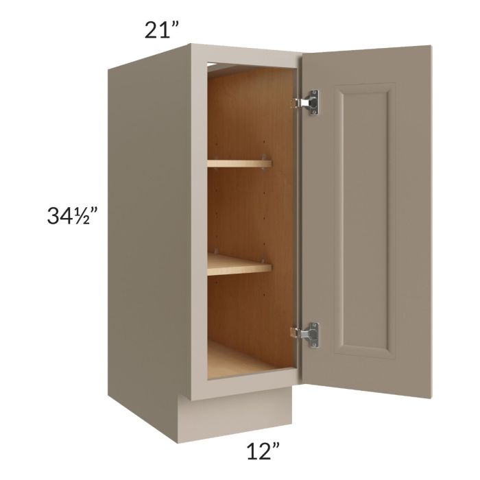 Tuscan Oyster 12" Full Height Door Vanity Base Cabinet