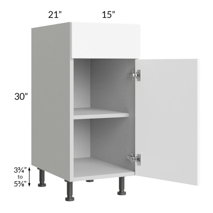 Milan White Matte 15" Vanity Base Cabinet