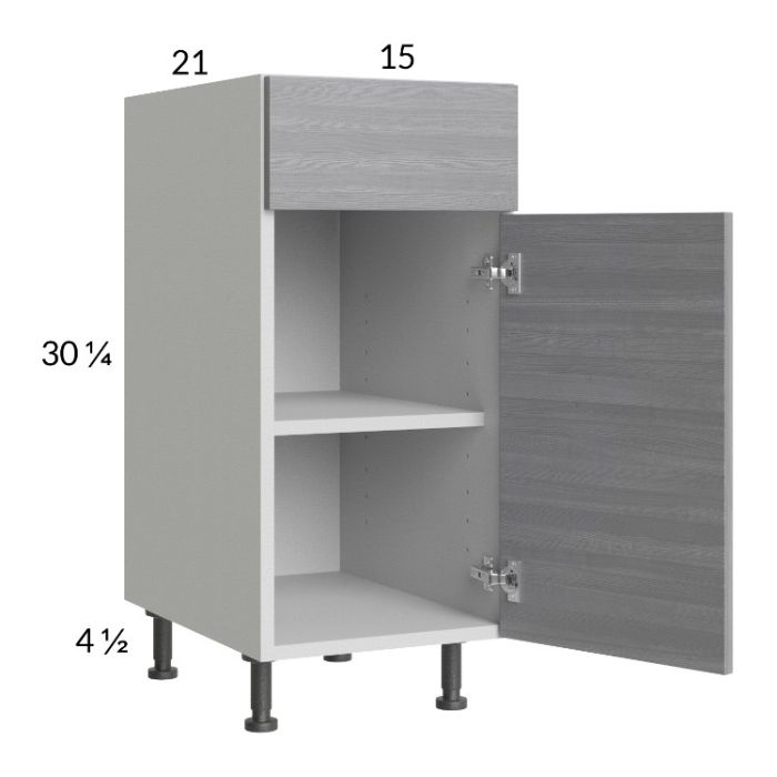 Euro Grey 15" Vanity Base Cabinet