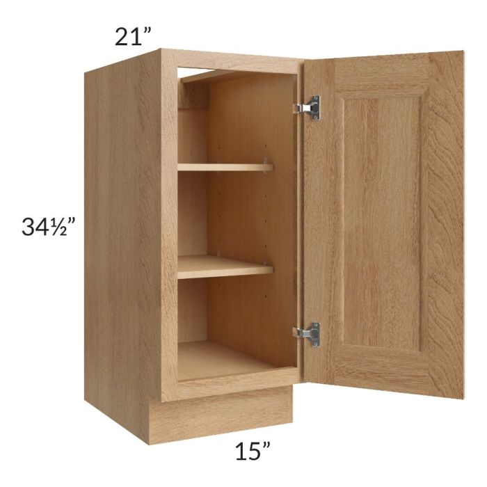 Tuscan Timber 15" Full Height Door Vanity Base Cabinet